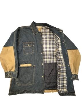 C.E. Schmidt Workwear Men’s Denim Duck Canvas Blanket Lined Chore Barn Jacket XL